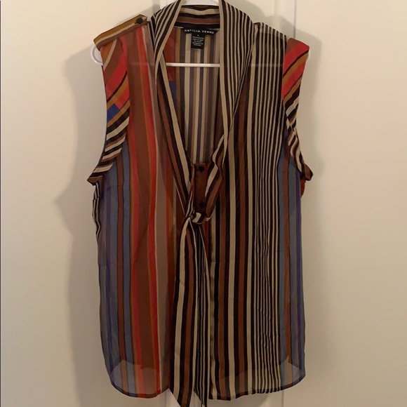Antilia Femme Sheer Striped Tank - Picture 1 of 3